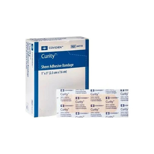 Cardinal Health - Curity - 44119 - Adhesive Strip 1 X 3 Inch Plastic Rectangle Sheer Sterile
