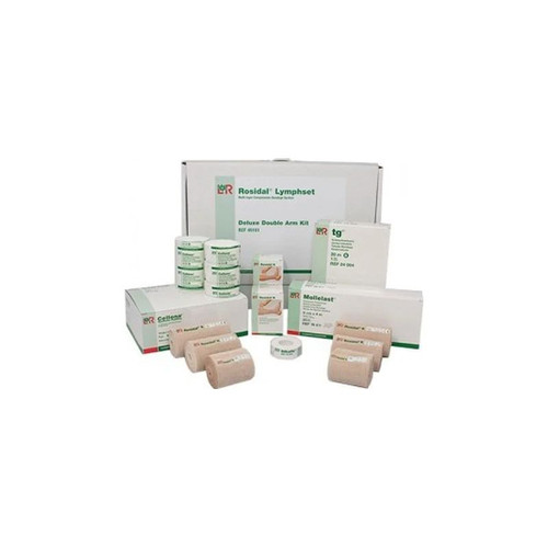 Lohmann & Rauscher - Rosidal - 136672 - Lymphset 4 Layer Compression Bandage System Multiple Sizes Deluxe Double Arm Pull On / Tape Closure Tan White Nonsterile Standard