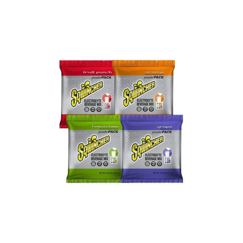 Kent Foods - Sqwincher Powder Pack - 159016007 - Oral Electrolyte Solution Orange / Fruit Punch Grape Lemon - Lime Flavor 9.53 Oz.