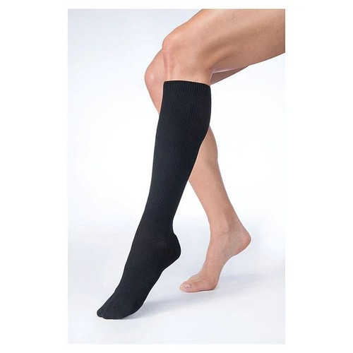Bsn Medical - Jobst - Flfh-Adiwb4 - Farrowhybrid Compression Socks Knee High Size 1 / Large Wide Black Closed Toe