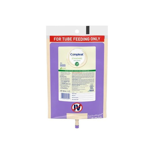 Nestle - Compleat - 00043900349275 - Standard 1.4 Cal Tube Feeding Formula Vanilla Flavor Liquid 1000 Ml Ready To Hang Prefilled Container