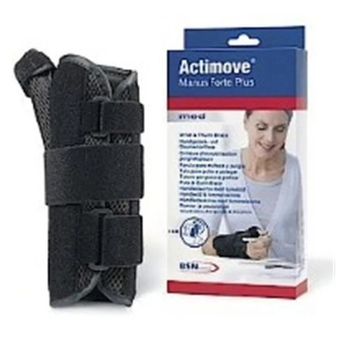 Bsn Medical - Actimove - 7349636 - Manus Forte Plus Wrist Brace With Abducted Thumb Aluminum Alloy / Elastane Polyamid Polyester Polyurethan Polyvinylchloride Left Hand Black Large X