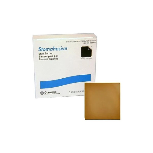 Convatec - Stomahesive - 021712 - Ostomy Wafer Trim To Fit Extended Wear Adhesive Without Flange Universal System Hydrocolloid Opening 4 X Inch