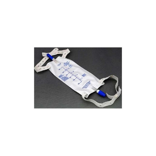 Amsino - Amsure - As307N - International - Urinary Leg Bag Anti - Reflux Valve / Push - Pull Drain Sterile Fluid Path 900 Ml Vinyl