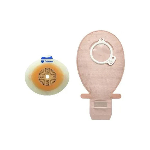 Coloplast - Sensura Click - 10013 - Ostomy Barrier Precut Standard Wear Double Layer Adhesive 40 Mm Flange Green Code System 1 Inch Opening