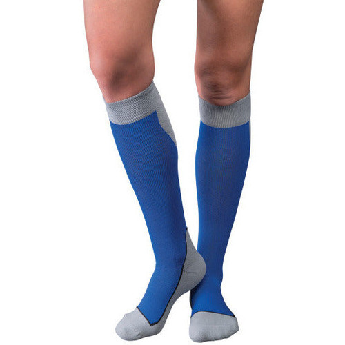 Bsn Medical - Jobst Sport - 7528950 - Sock, Comprsn Knee - Hi Clsd Toe 15 - 20Mmhg Rblu/Gry Sm