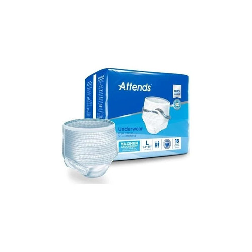 Attends Healthcare - Attends - AP0730 - Unisex Adult Absorbent Underwear Pull On With Tear Away Seams Large Disposable Heavy Absorbency 