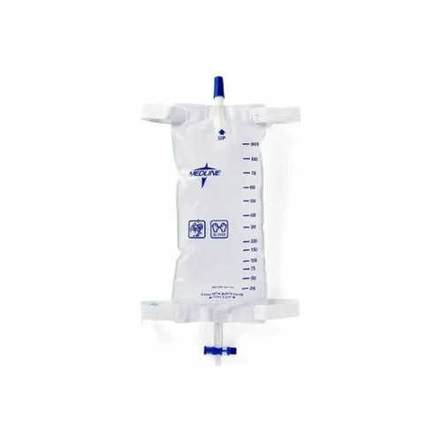 Medline - Dynd12588 - Industries Leg Bags With Comfort Strap, Fabric Back And Exclusive Slide - Tap Drainage Port 1100Ml, Large, Sterile Fluid Pathway
