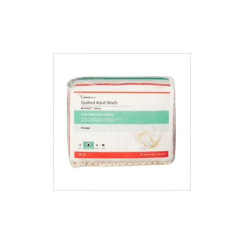 Cardinal Health - Wings Ultra - 77075 - Unisex Adult Incontinence Brief X - Large Disposable Heavy Absorbency