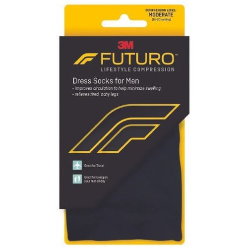 3M - Futuro - 71039En - Socks, Dress Comprsn Revitalizing Blk Mens Lg