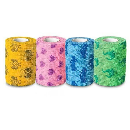 Andover - Coflex - 5200Kp-036 - Self - Adherent Wrap, Kids Pack, Includes With Cars/Trucks, Neon Dinosaurs Hearts & Bumblebees, Hand Tear, Latex Free (Lf)