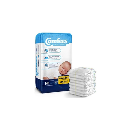 Attends Healthcare - Comfees - 41536 - Unisex Baby Diaper Newborn Disposable Moderate Absorbency