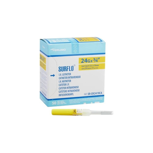 Terumo Medical - Surflo - Sr-Ox2419Ca - Peripheral Iv Catheter 24 Gauge 0.75 Inch Without Safety