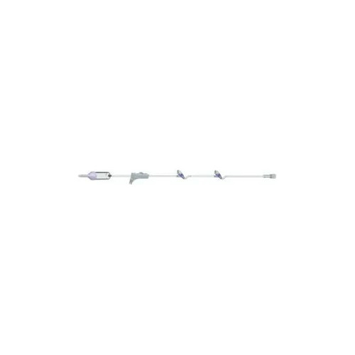 Amsino - Ac3110 - Iv Admin Set, 10 Drops Per Ml, 105" Length, 21 Ml Priming Volume, Non - Vented, Roller Clamp, 2 Amsafe Needle - Free Y Sites, Rotating Male Luer Lock, Tyvek Form Fill Seal