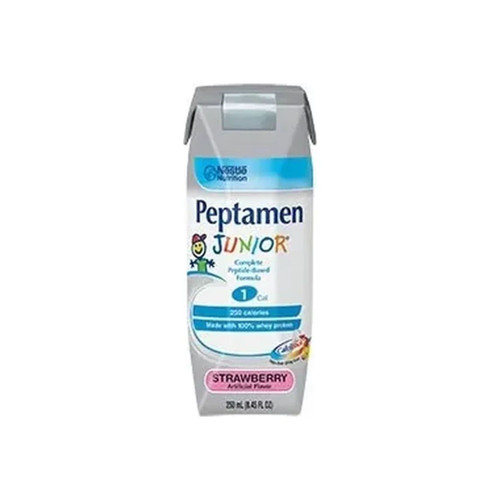 Nestle - 9871660130 - Peptamen Junior Strawberry Flavor Liquid 8 Oz Can, 250 Calories Per Lactose - Free, Gluten - Free