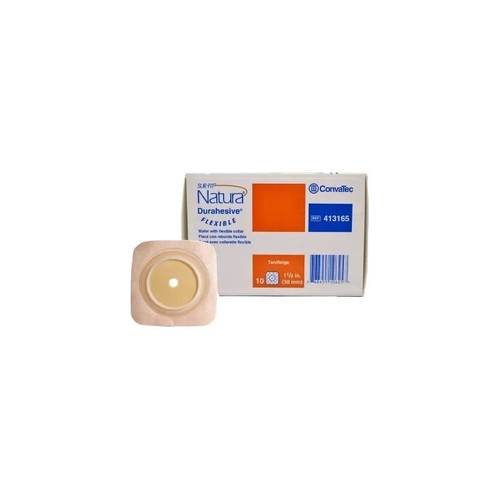 Convatec - Sur-Fit Natura - 413165 - Durahesive Ostomy Barrier Trim To Extended Wear Adhesive Tape Borders 38 Mm Flange System 4 X Inch