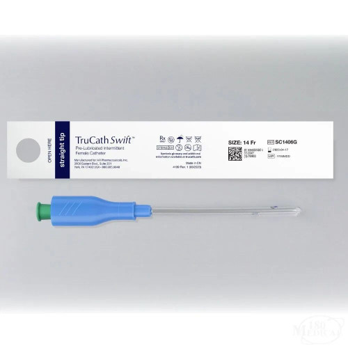 Hr Pharmaceuticals - Trucath - Sc1406G - Swift Pre - Lubricated Intermittent Female Catheter, Truprotect Grip, 14Fr, 6" Length