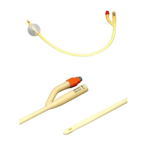 Amsino - Amsure - AS41024 - Silicone Coated 2-Way Foley Catheter 24Fr 5Cc Balloon Capacity, Reinforced Tip, Sterile 