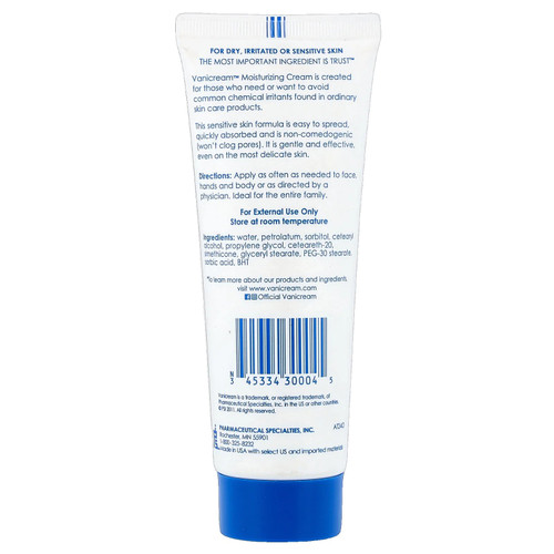 Pharmaceutical Specialties - Nystatin Oral Suspension - 345334300045 - Vanicream Moisturizing Cream, 4 Oz.Helps Restore And Maintain A Normal Moisture Level Soothes Red, Irritated, Cracking Or Itchy Skin Ideal Formula For Dry Associated With Atopic