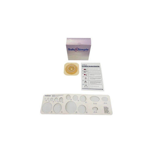 Safe N Simple - Sns7804134-Nf - 4 - 1/4" X 2 - Piece Wafer, Extended Wear, With Tape Collar, White, 50 Mm, 2" Flange, Cut - To - Fit - Replaces Rrsns7804134