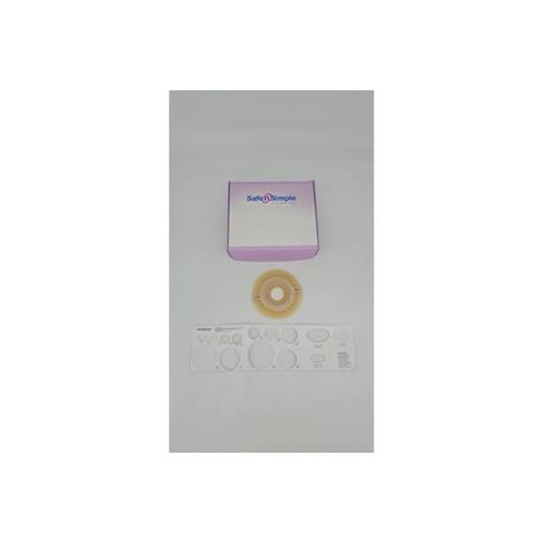 Safe N Simple - Sns7832214 - 5" X 2 - Piece Wafer, Extended Wear, Convex, With Tape Collar, Beige, 57Mm, 1/4" Flange, 1 - Precut Stoma Opening