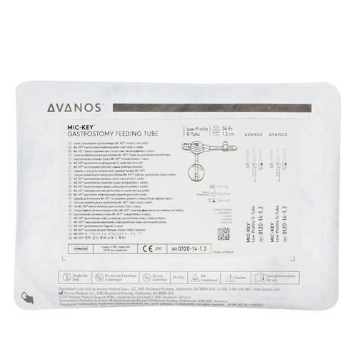 Avanos Medical - Mic-Key - 1201412 - Low - Profile Gastrostomy Feeding Tube Kit 14 Fr 1 - 1/5 Cm