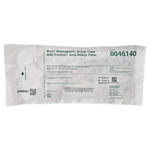Bard Rochester - 0046140 - Nasogastric Suction Tube Sump Style 14 Fr Vent Lumen