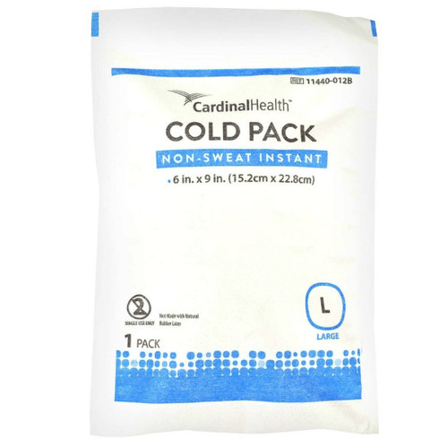 Cardinal Health - 11445-020B - Non - Sweat Instant Cold Pack General Purpose Medium 6 X 1/2 Inch Plastic / Ammonium Nitrate Water Disposable
