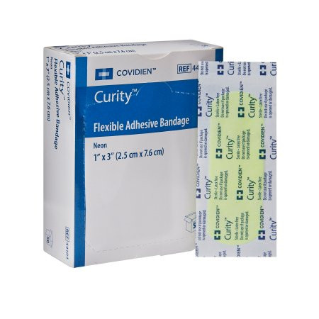 Cardinal Health - Curity - 44104- Adhesive Strip 1 X 3 Inch Fabric Rectangle Neon Sterile