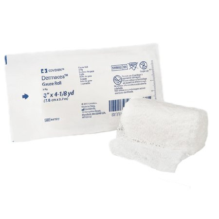 Cardinal Health - Dermacea - 441107 - Fluff Bandage Roll 3 Inch X 4 - 1/8 Yard 1 Per Pouch Sterile Ply Shape