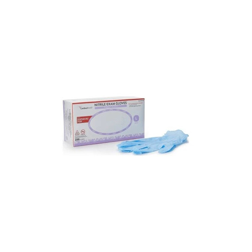 Cardinal Health - Flexal - 88Fs04L - Comfort Exam Glove Large Nonsterile Nitrile Standard Cuff Length Textured Fingertips Blue Chemo Tested