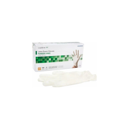 Mckesson - 14-1380 - Confiderm Exam Glove X - Small Nonsterile Latex Standard Cuff Length Fully Textured Ivory Not Rated
