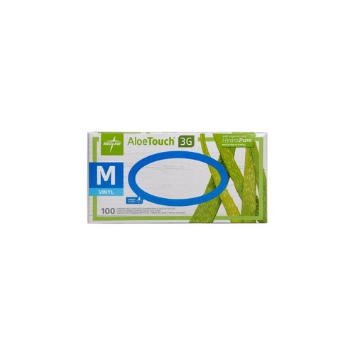 Medline - Aloetouch - Mds195175 - 3G Exam Glove Medium Nonsterile Stretch Vinyl Standard Cuff Length Smooth Green Not Rated