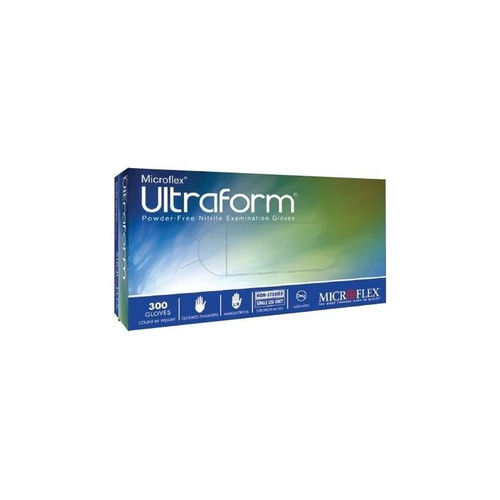 Microflex - Ultraform - Uf-524-S - Exam Glove Small Nonsterile Nitrile Standard Cuff Length Textured Fingertips Blue Not Rated