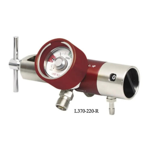 Allied - Lsp - L270-220-Ce - Oxygen Regulator Continuous With Gauge And 2 Check Valves 0 - 25 Lpm Barb Outlet Cga - 870