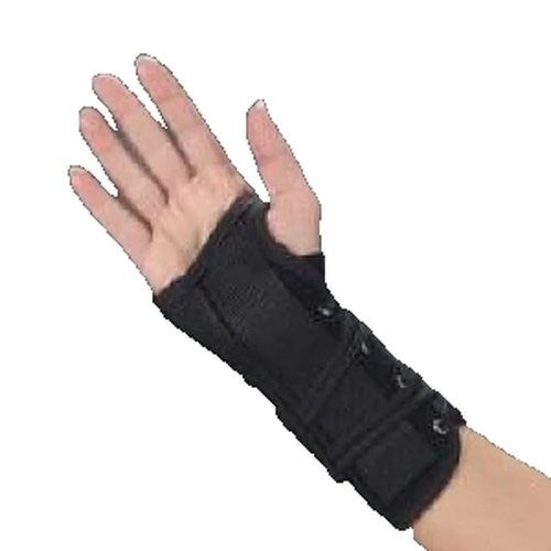 Deroyal - 5023-08 - Wrist Splint Suede Leatherette / Metal Nylon Tricot Left Hand Black Medium