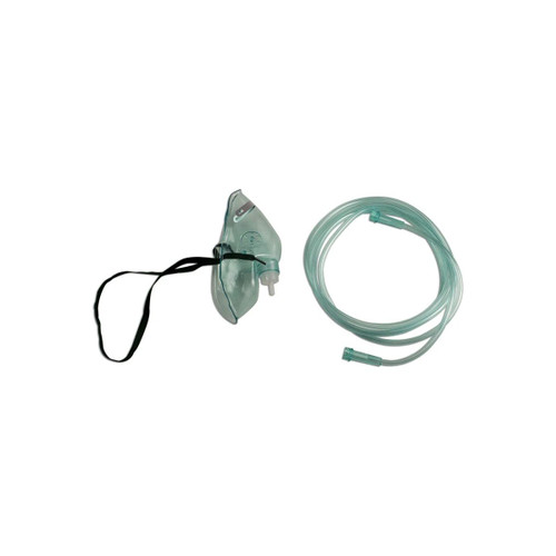 Dynarex - Resp-O2 - 33010 - Oxygen Mask Full Face Style Adult Adjustable Head Strap / Nose Clip