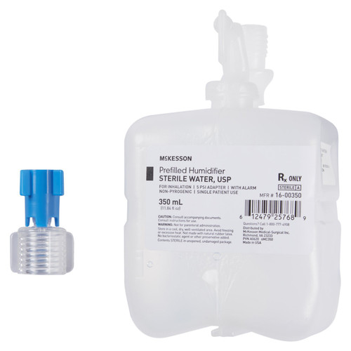 Mckesson - 16-00350 - 1600350 - Prefill, Str Water W/5Psi Adapter 350Ml