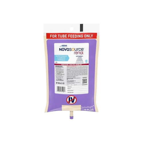 Nestle - Novasource Renal - 10043900351800 - Tube Feeding Formula Unflavored Liquid 1000 Ml Ready To Hang Prefilled Container