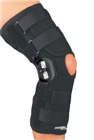 Djo Djorthopedics - Donjoy - 11-0865-2 - Playmaker Standard Knee Brace Small Hook And Loop Strap Closure 15 - 1/2 To 18 - Inchthigh Circumference / 13 14 Inch Center 12 Calf Left