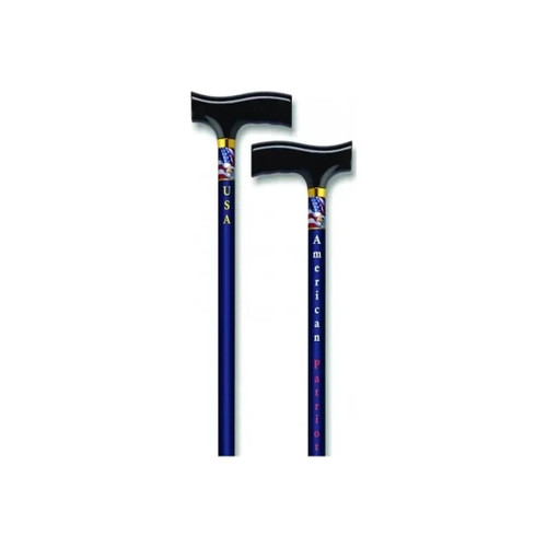 Alex Orthopedics - 15285 - Orthopedic Straight Cane With Fritz Handle, American Patriot, 31" - 40" Adjustable Height, 300 Lb Weight Capacity