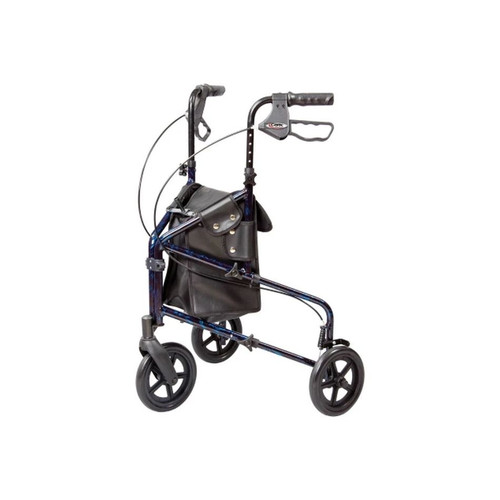 Apex - Carex - Fga33300 0000 - 3 Wheel Rollator Marbled Blue Adjustable Height / Lightweight Folding Aluminum Frame