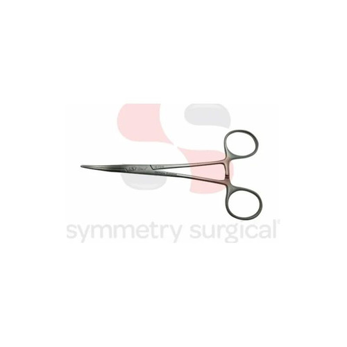 Aspen - Symmetry - 15-7384 - Products - Artery Forceps Coller - Crile 5 - 1/2 Inch Length Or Grade German Stainless Steel Nonsterile Ratchet Lock Finger Ring Handle Curved Delicate Serrated Tips