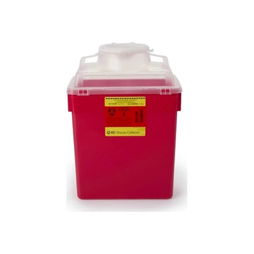 Bd Becton Dickinson - Bd - 305465 - Sharps Container Red Base 17 1 2 X 12 4 5 8 Inch Vertical Entry 6 Gallon 