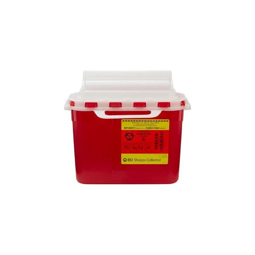 Bd Becton Dickinson - 305517 - Sharps Container Red Base 12 H X W 4 - 4/5 D Inch Horizontal Entry 1.35 Gallon