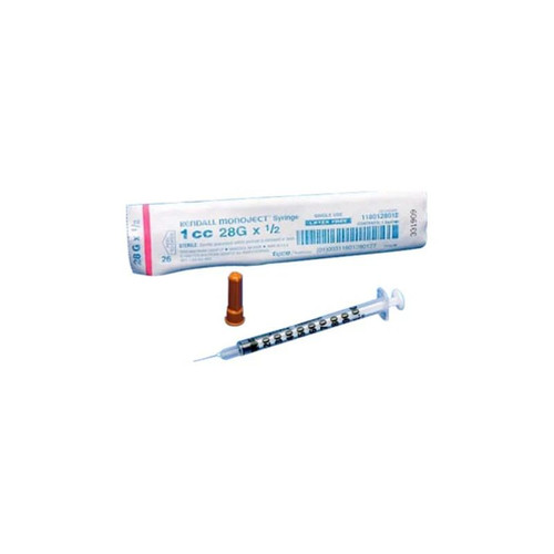 Cardinal Health - 1180128012 - Monoject Softpack Tuberculin Syringe 28g X 1/2", 1 Ml (100 Count)