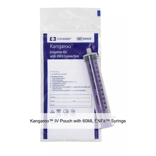 Cardinal Health - 84065E - Kangaroo I.V Pole Pouch With 60 - Cc Piston Syringe, Enfit Connection, Transparent.