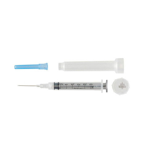 Cardinal Health - 8881513512 - Monoject Rigid Pack Syringe 25 Gauge X 5/8"L Needle And Luer Lock Tip 3 Ml, Sterile, Single - Use, Latex - Free, Lavender Color, 1/10Ml Graduation