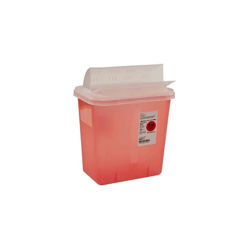 Cardinal Health - 89671 - Sharps Container, 2 Gal, Transparent Red, Clear Lid, 12¾"H X 7¼5"D 10;"W