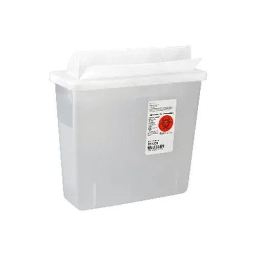 Cardinal Health - Covidien - 851201 - Sharps Container, Always - Open Lid, 5 Qt, Clear, 11"H X 4¾"D 10¾"W, (Item Is On Allocation Supplie May Be Limited Or There Longer Than Normal Lead Times)